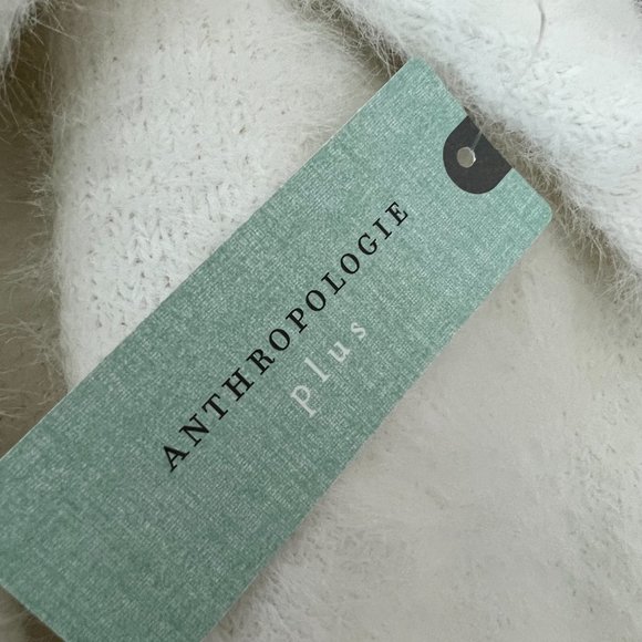 Anthropologie Pilcro Cropped Eyelash Sweater in Ivory Size 1X NWT - Picture 10 of 10